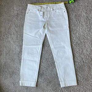 NWT LOFT white boyfriend jeans 0/25